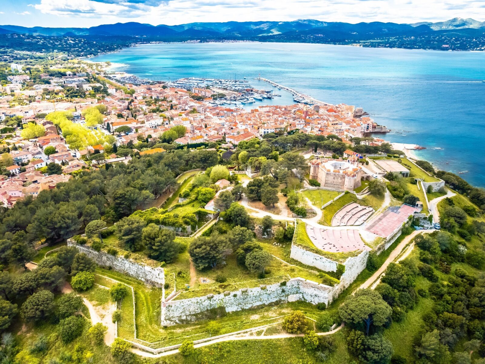 Saint,Tropez,Fortress,And,Landscape,Aerial,Panoramic,View,,Famous,Tourist