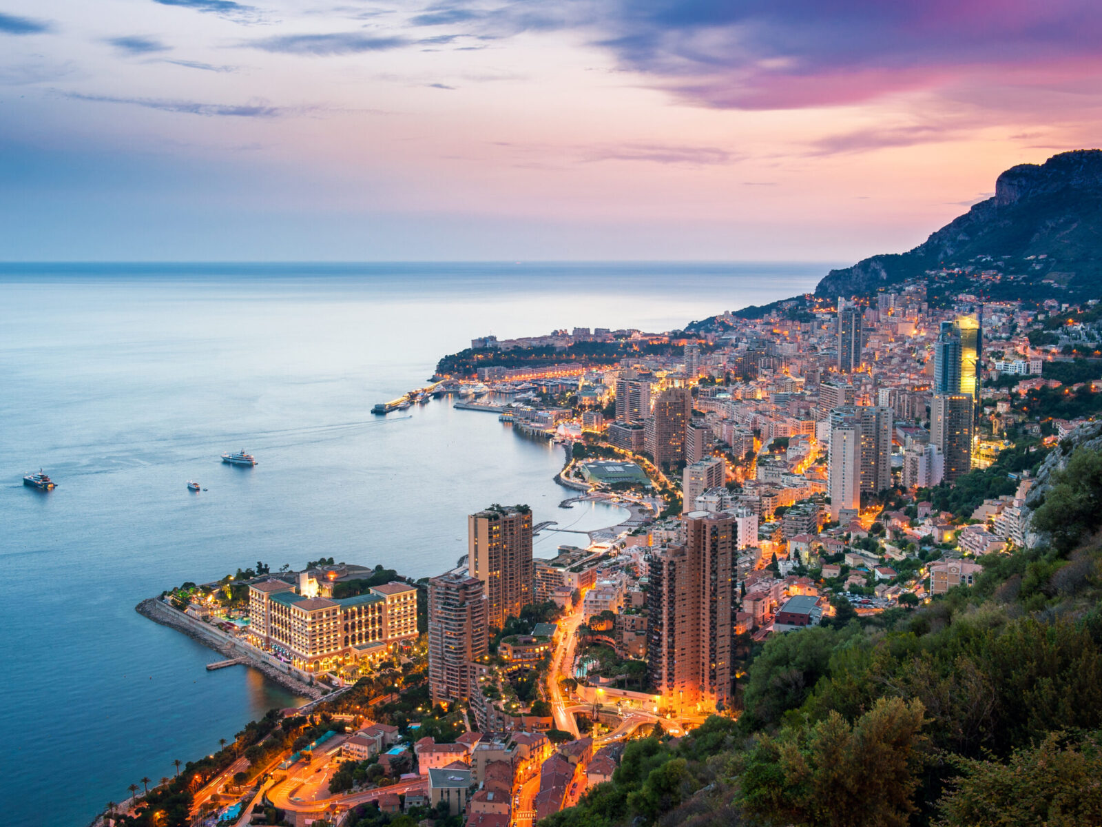 Evening,View,Of,Montecarlo,,Monaco,,Cote,D’azur,,Europe
