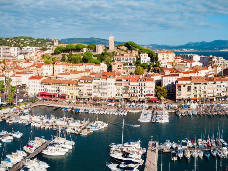 Cannes,Port,Aerial,Panoramic,View.,Cannes,Is,A,City,Located
