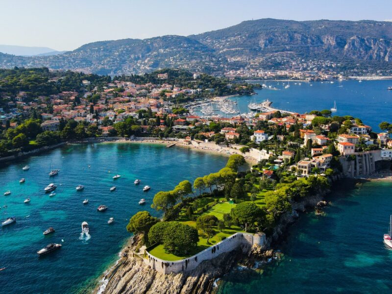 Aerial,Drone,View,Of,Saint-jean-cap-ferrat,,French,Riviera,(côte,D’azur),,France.