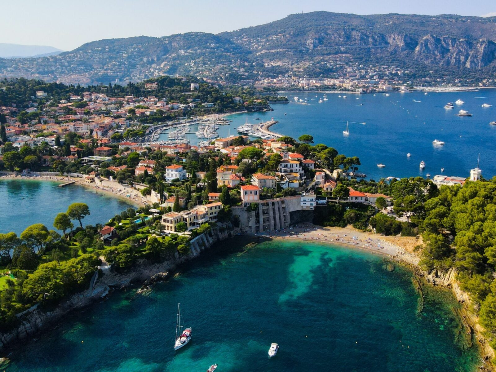 Aerial,Drone,View,Of,Saint-jean-cap-ferrat,,French,Riviera,(côte,D’azur),,France.