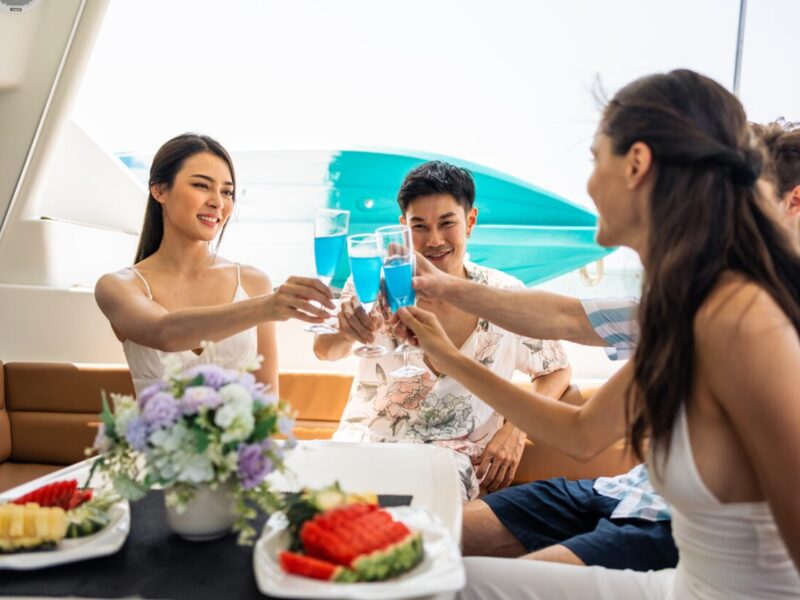 Group,Of,Diverse,Friends,Drink,Champagne,While,Having,A,Party